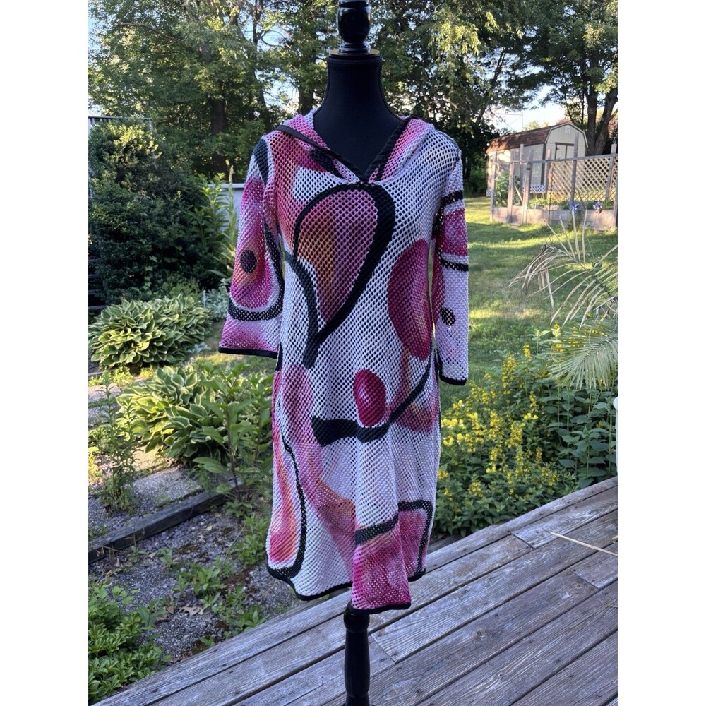 IRO Paris Women’s Bathing Suit Coverup Size Small 100% Cotton Pink Black White